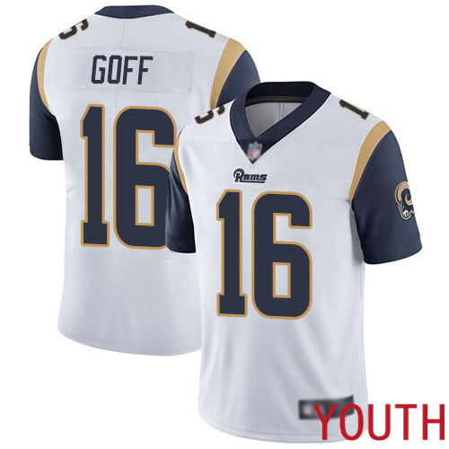 Los Angeles Rams Limited White Youth Jared Goff Road Jersey NFL Football #16 Vapor Untouchable
